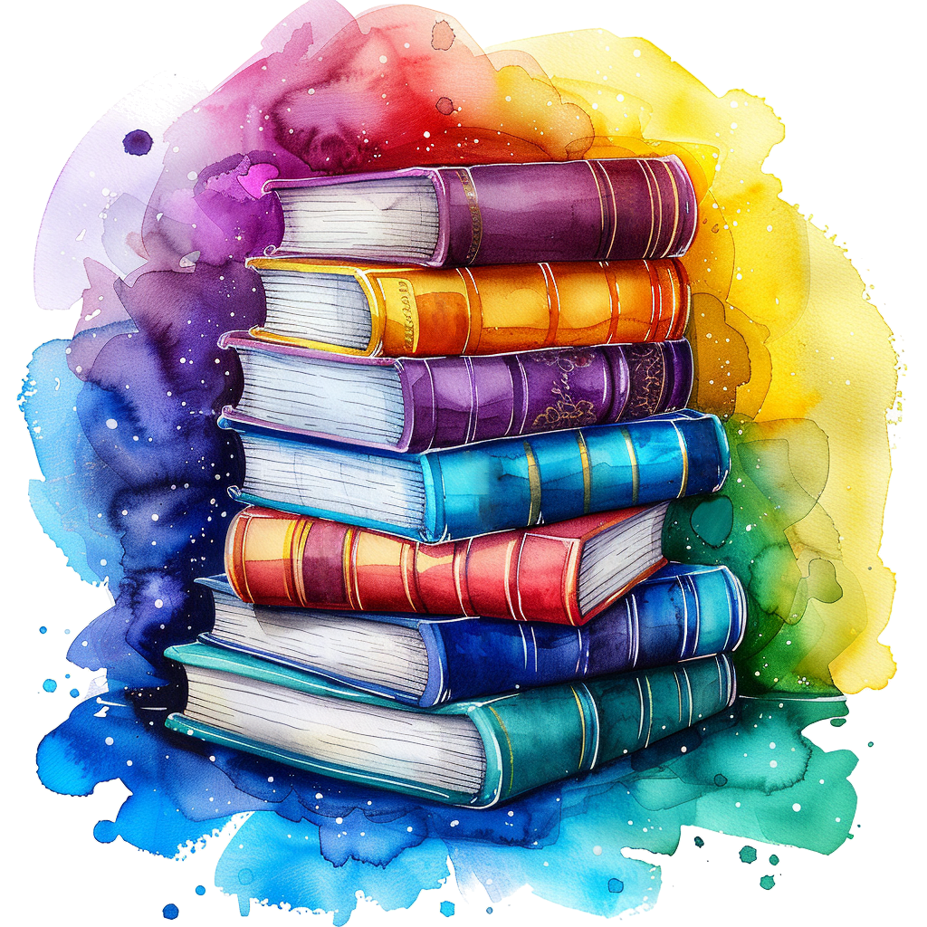 Bücherstapel Aquarell, Simone Stillger